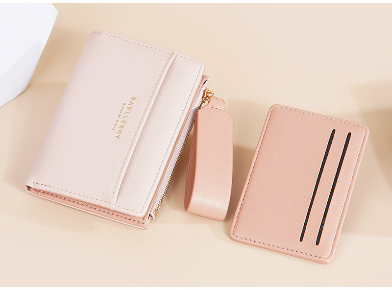 New Women's Short Wallet With Contrasting Colors Double Fold Zipper Zero Wallet Fashionable And Fresh Card Bag_voghion.com