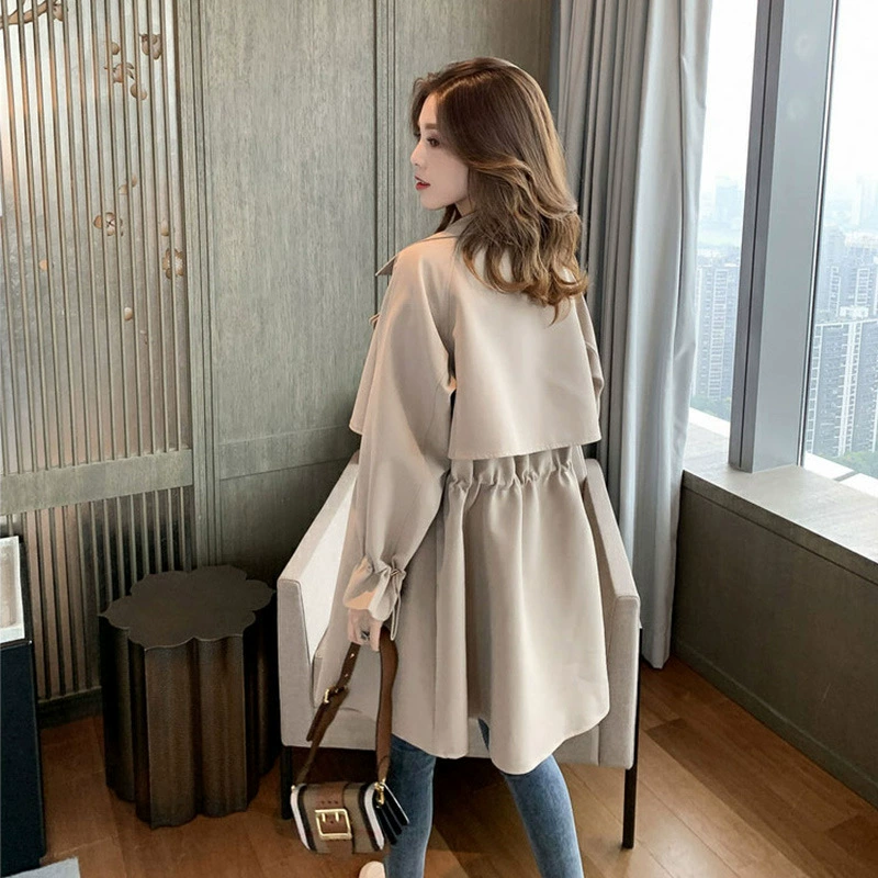 Trench coat, Korean style mid‑length, loose fit, demi‑season, sizes S–XXL