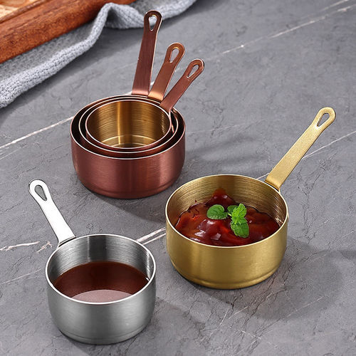 304 stainless steel sauce cup with handle dipping saucer Western restaurant steak sauce cup creative ketchup cup bucket tableware