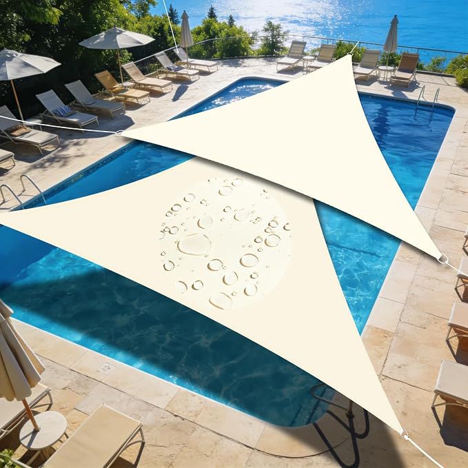 Triangular waterproof sunshade sail canopy for courtyard insulation and cooling, balcony rain and sun protection fabric
