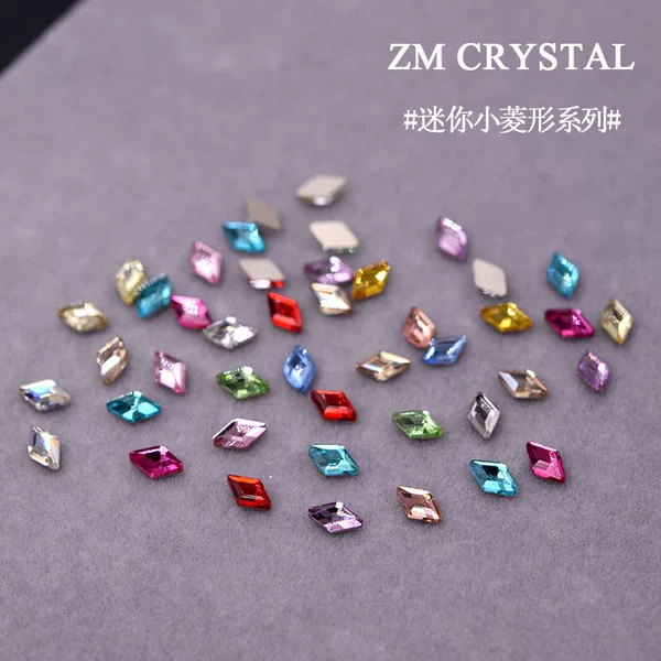Spot new 3*5 mini small diamond color nail art shaped drill flat bottom shaped drill gold bottom drill nail art drill ornaments