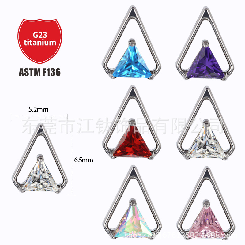 Pointed titanium steel lip stud product view