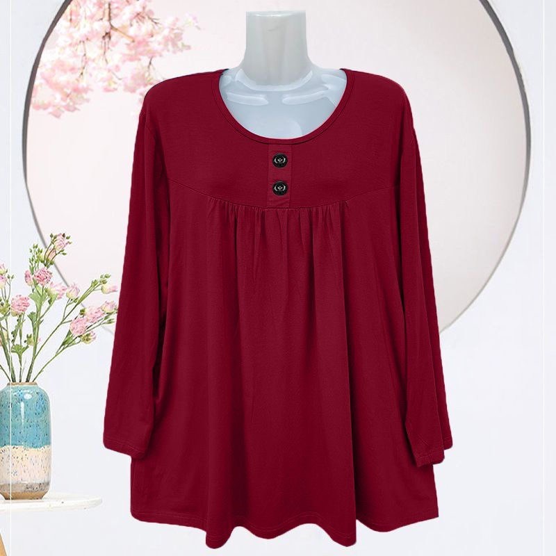 M-5Xl Size: Spring Clothing Tops For Plus-Size Women; Long-Sleeved T-Shirts In Larger Sizes; Round-Neck Base Shirts Suit_ecoleips.com