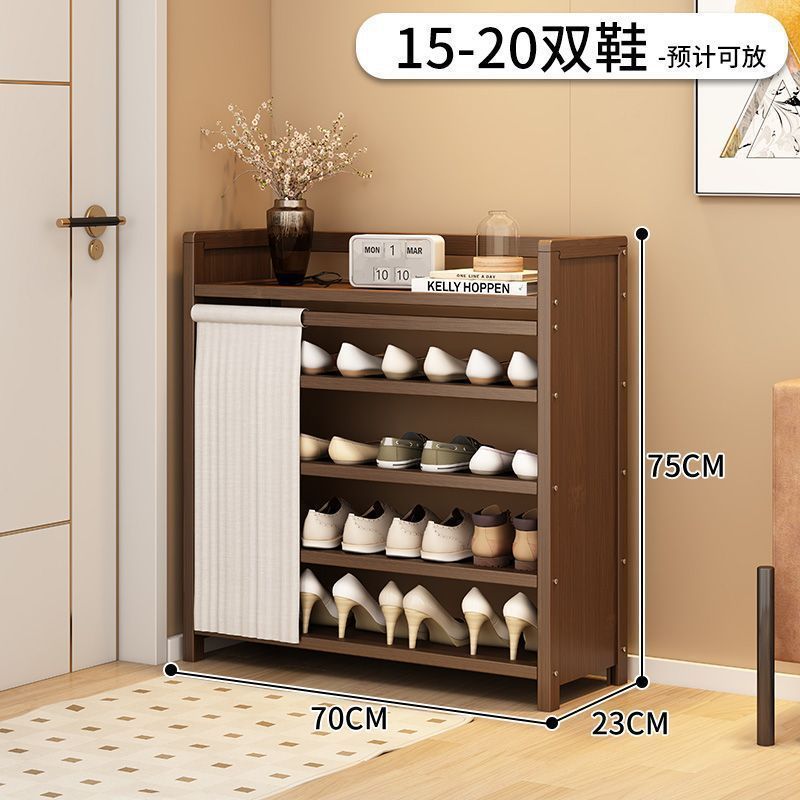 折りたたみシューズラック多層設置不要ホームドア一体型省スペース防塵大容量収納シューズラック|undefined