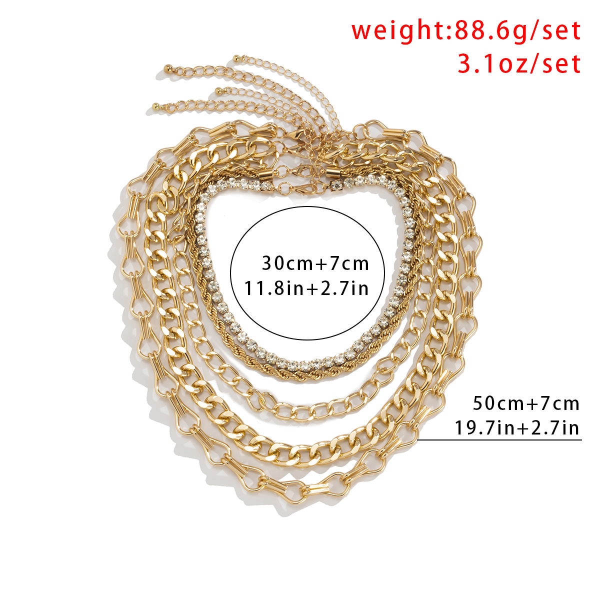 Punk Exaggerated Claw Chain Twist Chain Necklace Hip Hop Metal Mix And Match Hollow Clavicle Chain display picture 7
