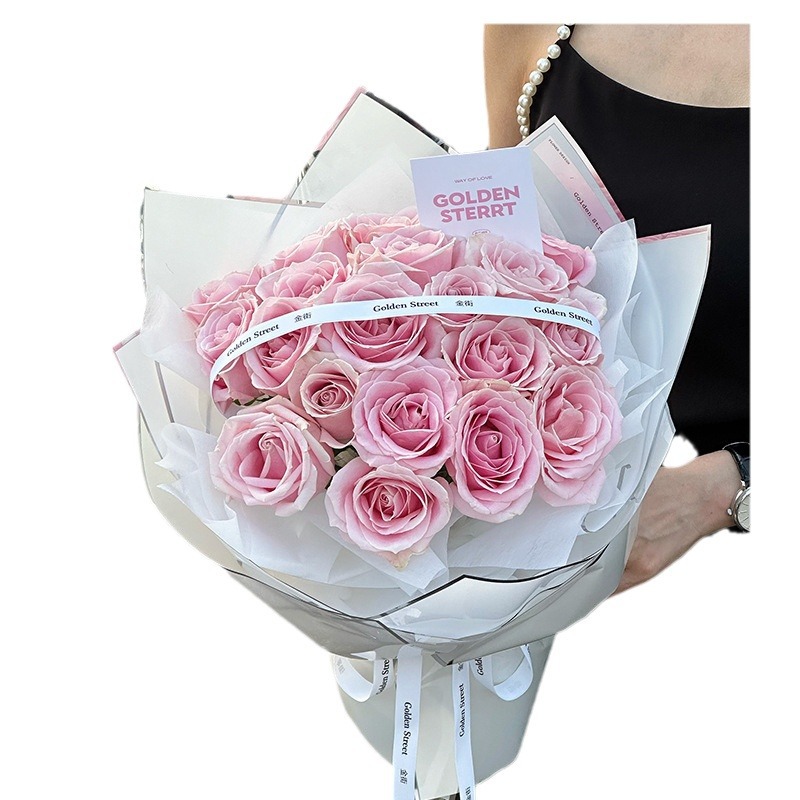 OPP gelatina película de borde plateado papel de envoltura de flores de niebla sensación de película de buquete de papel de envoltura de flores al por mayor impermeable niebla cara de papel de envoltura de flores