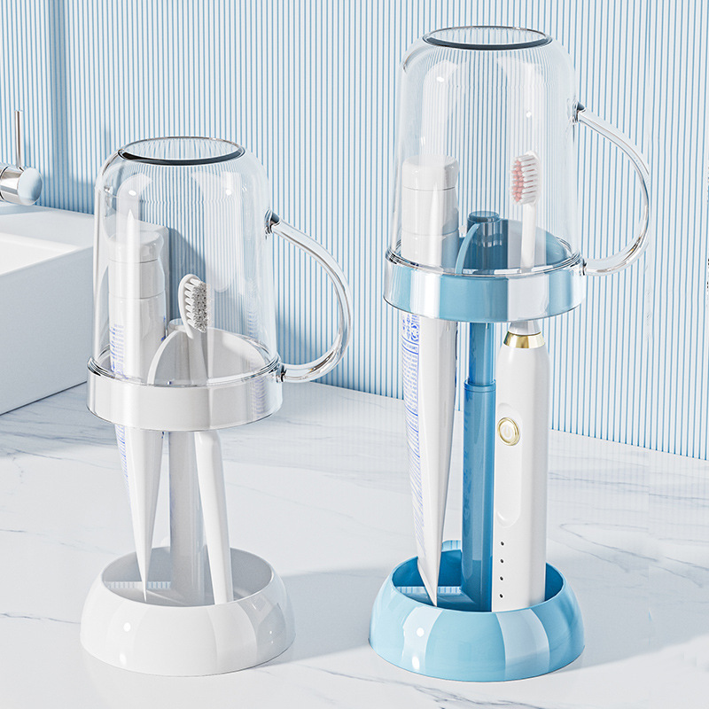 Wall Mounted Toothbrush Cup Holder Set For Bathroom Storage_voghion.com