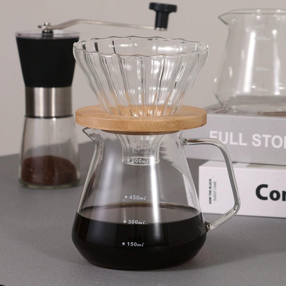 Ручной кофе горшок костюм капельного фильтра Кофе фильтр чашка высокого боросиликатного стекла кофе посуда 450ml600 мл