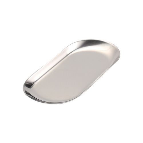 European stainless steel plate towel plate oval plate restaurant jewelry storage plate flat bottom golden small tray storage tray