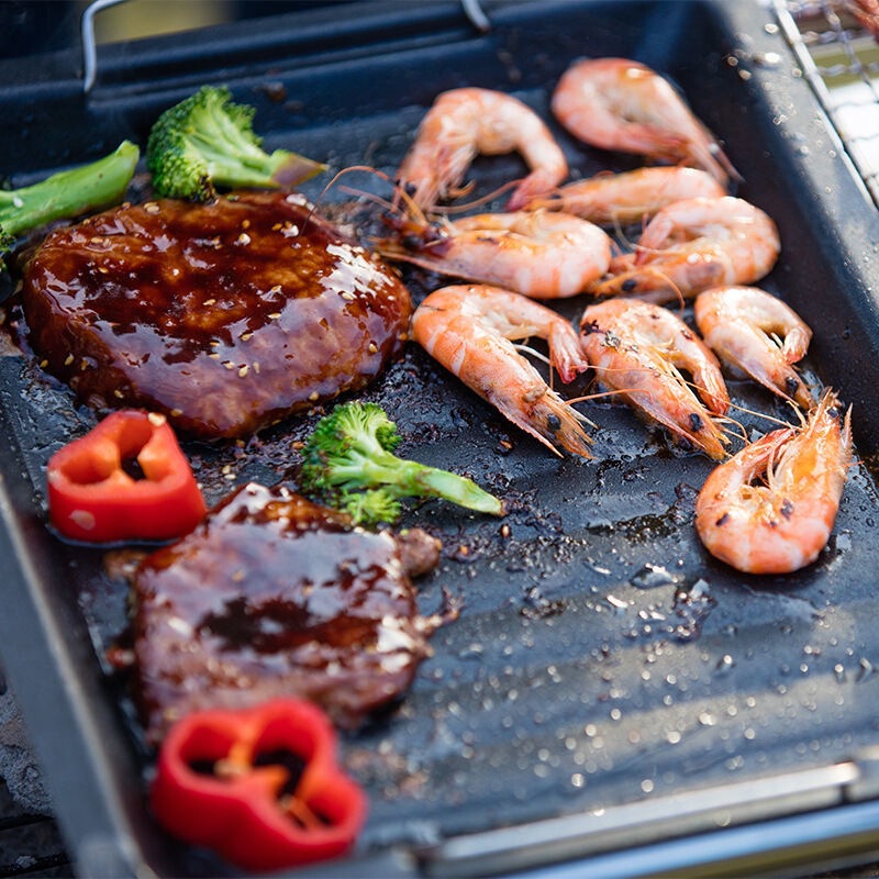 家庭用の屋外バーベキュー皿に大きな焼き皿を厚くしてエナメル木炭焼き皿に貼り付けない焼き道具焼き皿|undefined