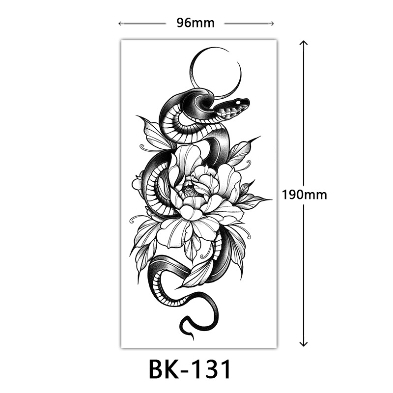 Tatuaje Temporal de Flores Boceto de Papel de Transferencia al Agua, Impresión por Transferencia de Agua, para Cuerpo image 137