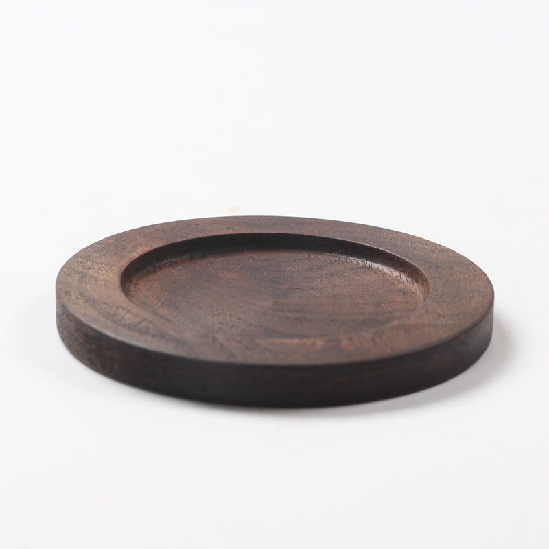 Taza de nuez de América del Norte Taza de café Plato de taza de marca Rectangular redondo Madera sólida Cojín de taza LOGO texto grabado