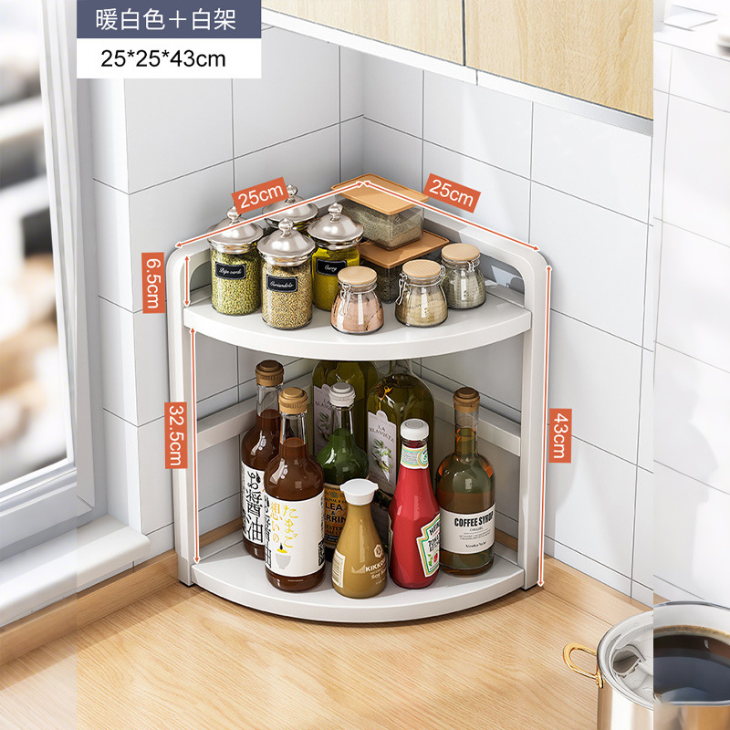 Esquina cocina condimento almacenamiento rack hogar Mesa triángulo condimento aceite sal salsa vinagre condimento almacenamiento rack
