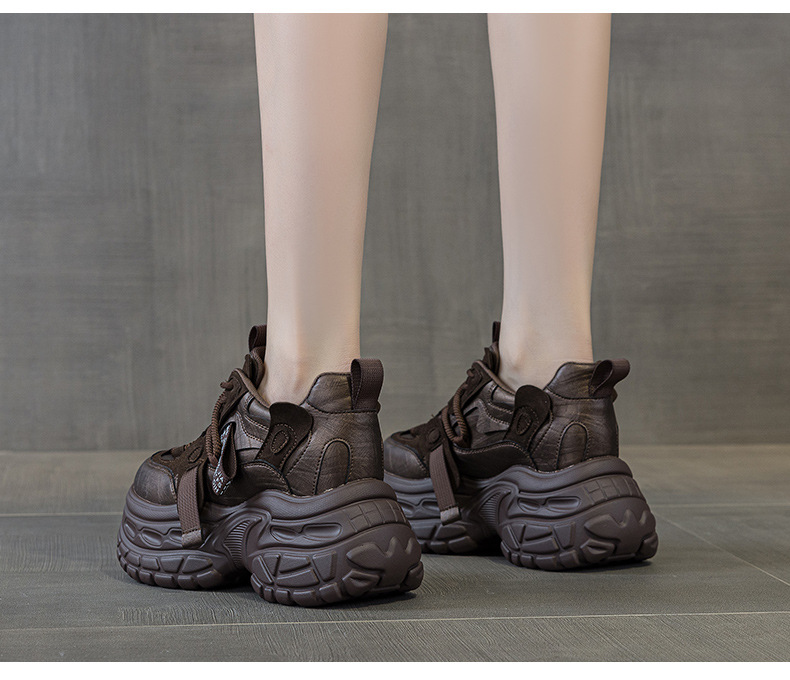 Giày sneaker nữ đế dày chunky phong cách thể thao, tăng chiều cao, phối hợp nhiều trang phục — Đen 5019, Nâu 5019, Ngọc trai 5019 chi tiết 23