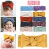 Children's elastic headband with bow, helmet suitable for photo sessions, cute props, cloth, hair accessory, European style, 11 colors