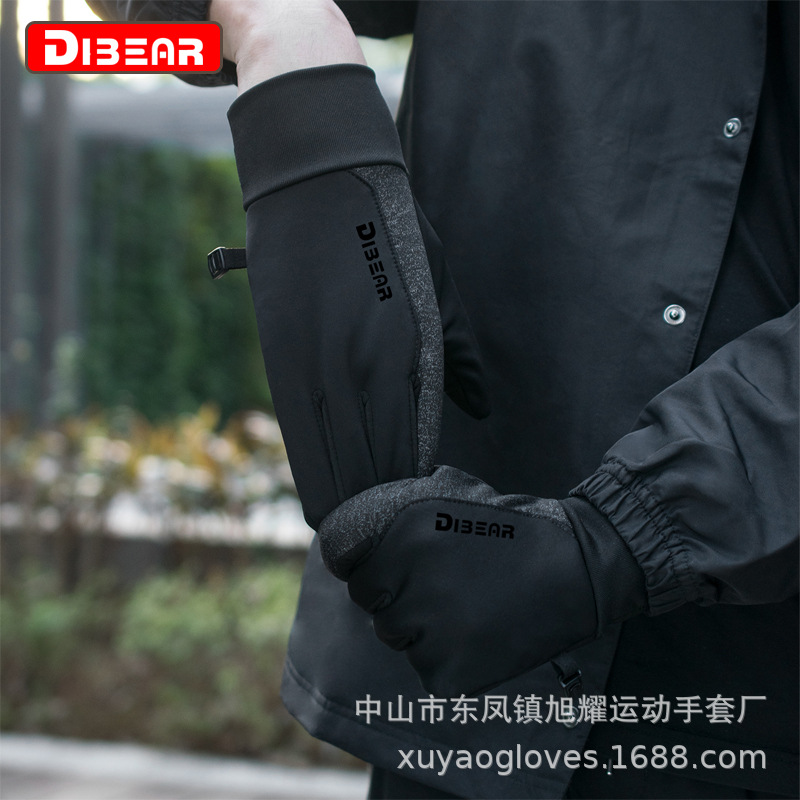 DIBEAR en stock al por mayor pantalla táctil negro caliente deportes al aire libre ciclismo bicicleta guantes hombres y mujeres antideslizante delgada