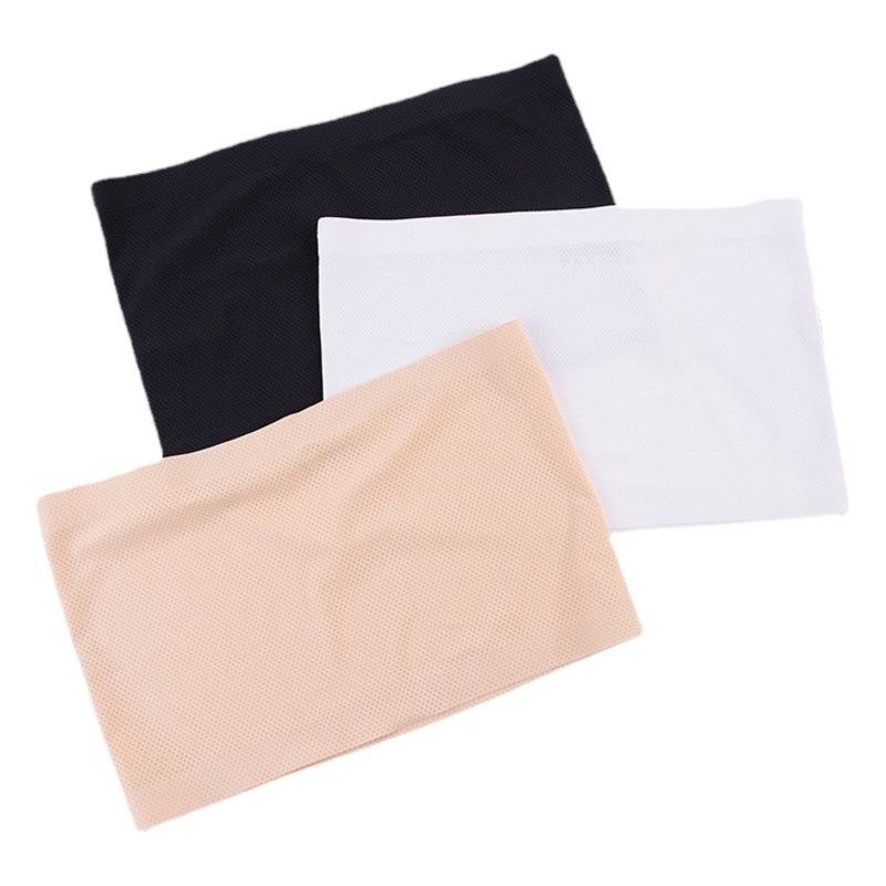 Summer One-piece Seamless Underwear Women's Ice Silk Breathable Bottoming Tube Top Wrapped Chest Strapless Underwear for Female Students Bra