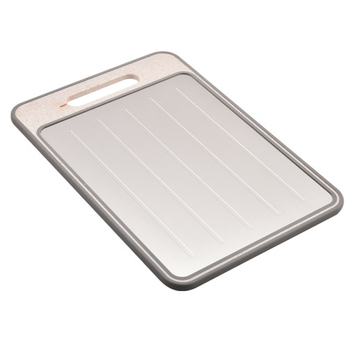 Double-sided quick-thawing cutting board aluminum alloy spray-painted cutting board household with knife sharpener grinding garlic function cutting board
