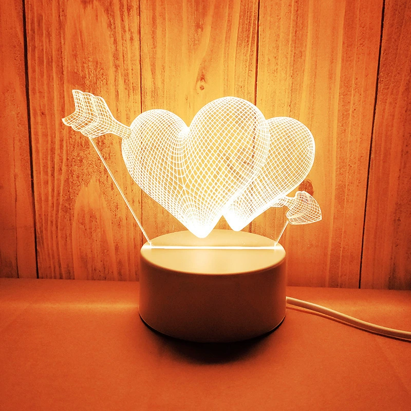 LED-ночник Creative Touch, питание USB/батарейки, 3D-акриловый дизайн, 15×5,5×20,5 см