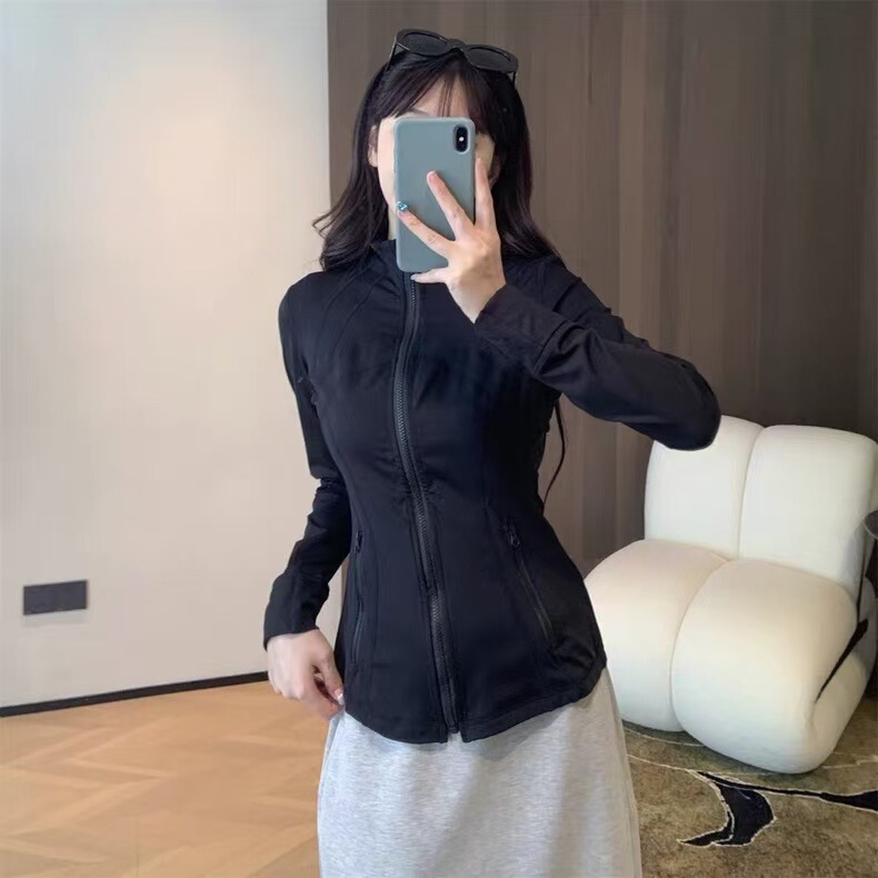 LU home fitness stand collar zipper sports jacket women's jacket long sleeve quick-drying running yoga jacket Y0331W