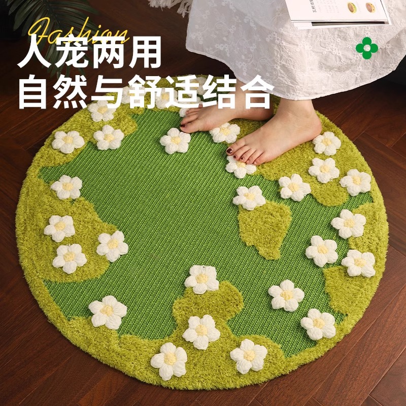 Alfombra de flores de seda para gatos resistente al arañazo, desgaste y no caspa, almohadilla de arañazo para gatos, placa de arañazo para gatos, protector para sofá