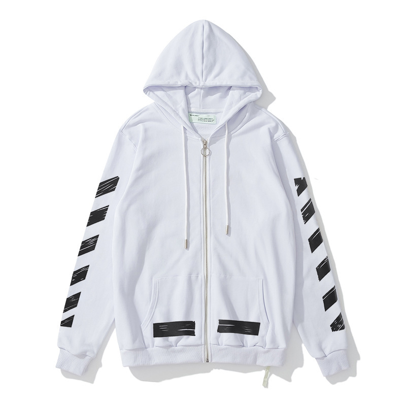 【Off秋冬シリーズ】OW矢印落書き花火99ゴムプリントパーカーカップルジッパーパーカーズボン|undefined