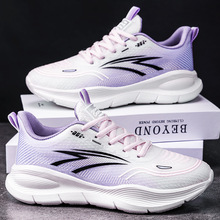 女鞋软底不累脚夏季新款跨境百搭跑步鞋厚底运动鞋透气飞织休闲鞋