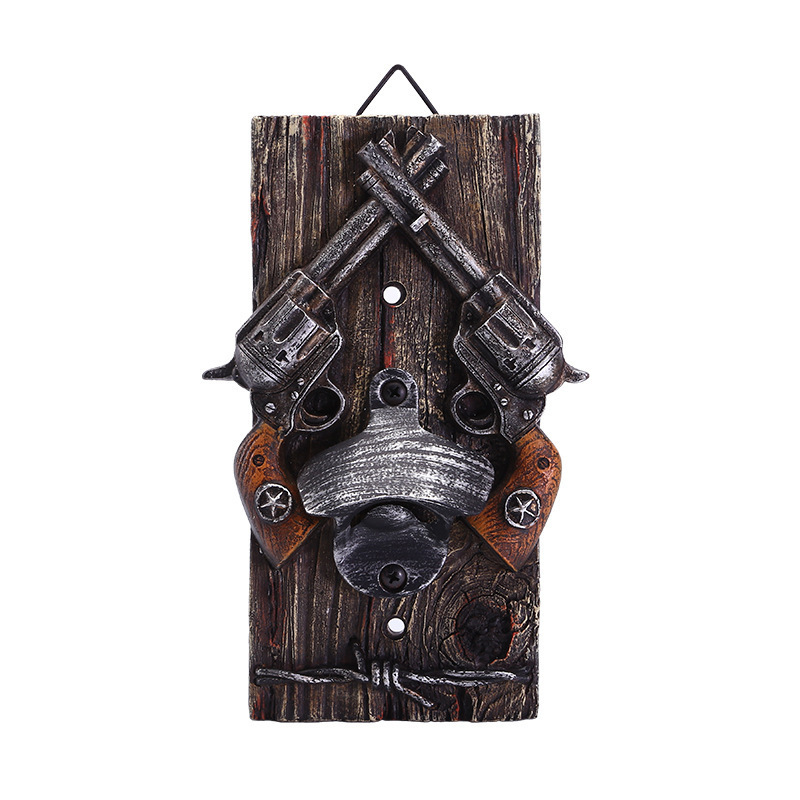 Foreign Trade Cross-border Double Gun Bottle Opener Resin Craft Beer Decorative Bottle Opener Wine Cabinet Gifts Home Ornaments