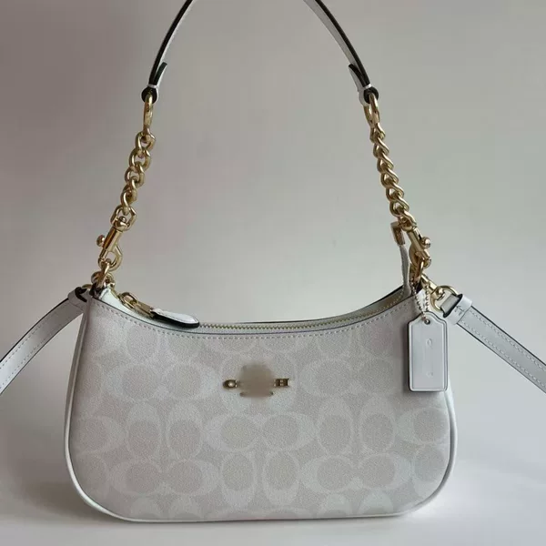 High-end new teri underarm shoulder crossbody handbag for women, featuring a classic monogram pattern and versatile chain strap, mahjong bag style