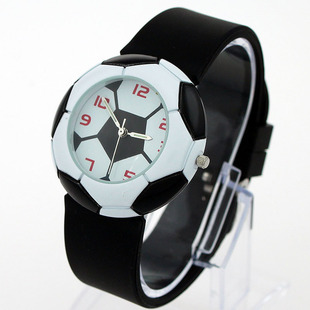Fashion Watch 1Pcs White Black Football Style Silicone Strap