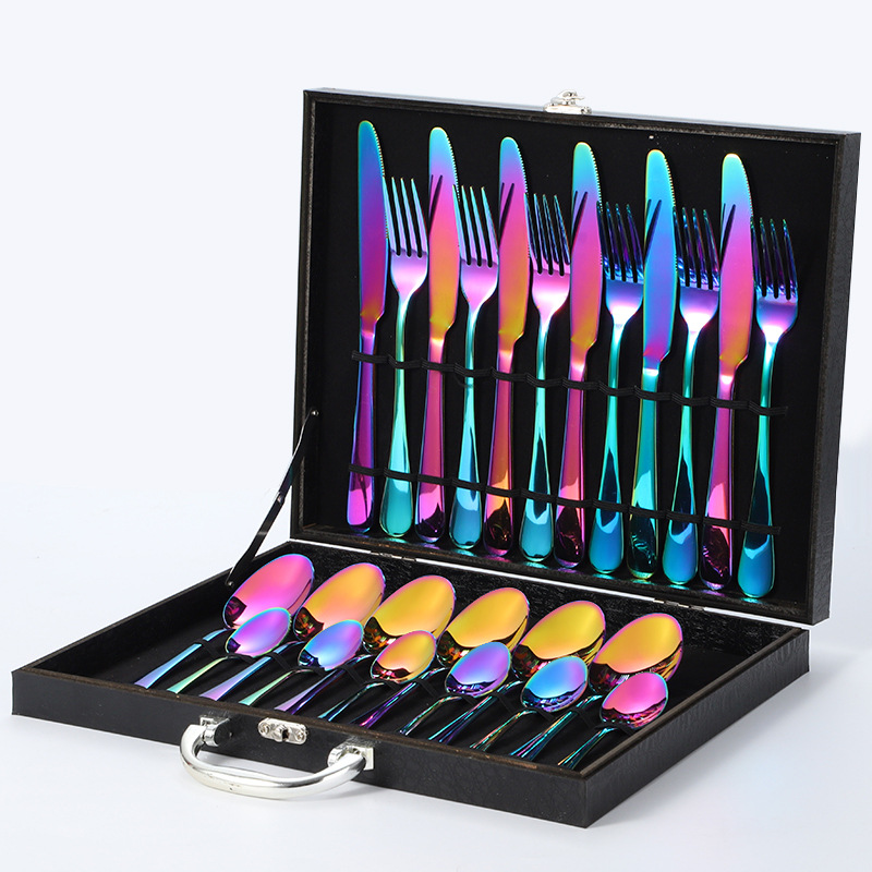 1010 심포니 나이프, 포크, 스푼 24개(블랙박스)