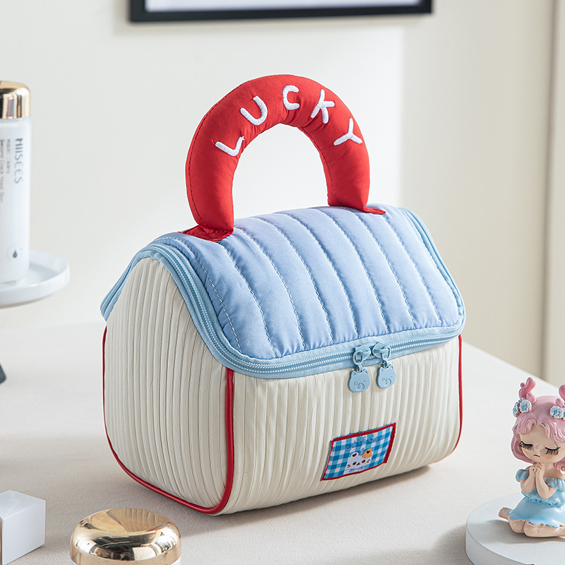 かわいい家の化粧バッグが柔らかい手提げ収納袋アニメ携帯収納バッグが大容量で洗面バッグを厚くする|undefined