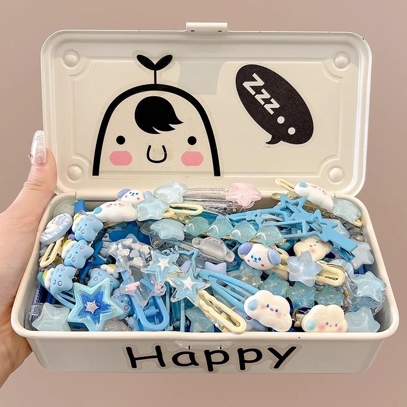 Azul para niños lindos dibujos animados nubes clip para el cabello super hadas estrella clip para el cabello lateral frisa clip para el cabello roto