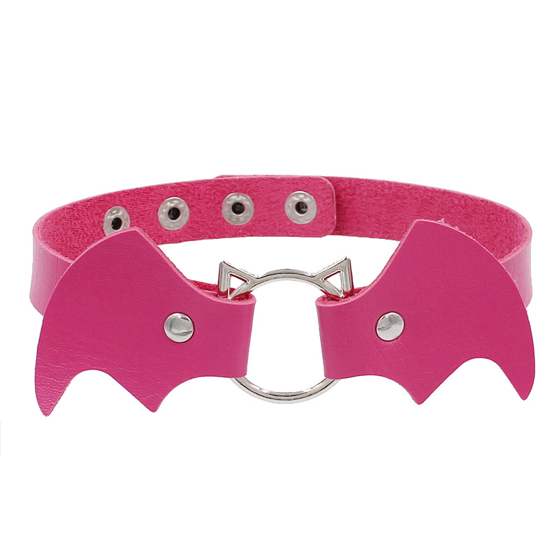 Halloween Festival Punk Bat Pu Leather Alloy Choker Wholesale
