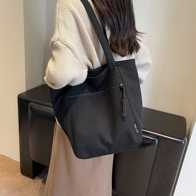 Japanese-style New Waterproof Nylon Casual Cross-border Spring Summer Single Shoulder Canvas Bag Women's Designer Large Capacity Commute Tote Bag