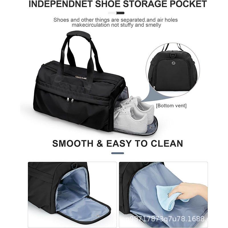Nueva bolsa de fitness de mujer para hombre con zapatos de compartimiento bolsa deportiva impermeable viaje de fin de semana durante la noche