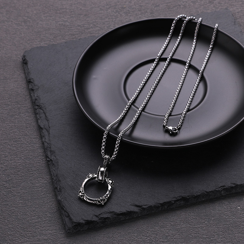 Hip Hop Street Versatile Internet Celebrity Stesso Stile Anello Collana Trendy Bounce Ciondolo Uomo E Donna_voghion.com