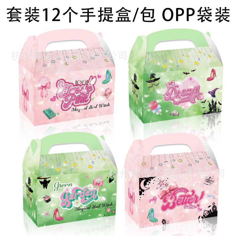 Dd433 Foreign Trade Wicked Witch High Heels Bow Crown Party Gift Candy Portable Paper Box