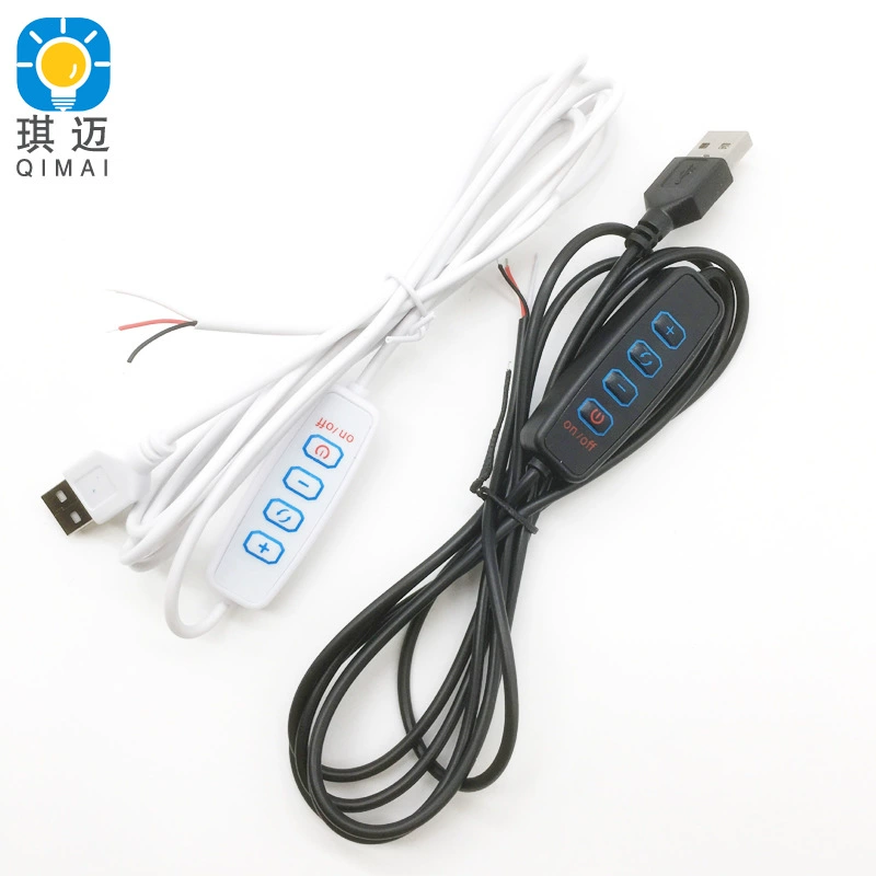 Регулирование яркости, цветовой кабель переключателя USB Light рисовать 5V трехцветный переключатель заполнения света Четырехклавишный светодиодный кабель управления светом прямой трансляции