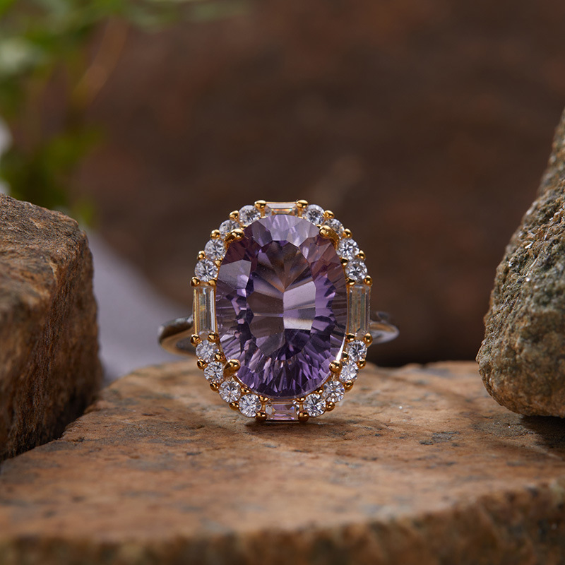 Natural Yllow Crystal Amthyst Colorful Gmston Ring For Womn S925 Silvr High-nd Asthtic Jwlry Factory_voghion.com