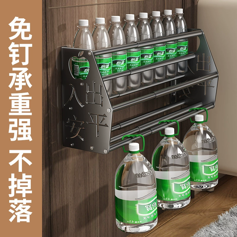 Multi -layer retractable shoe rack slippers wall -mounted wall -mounted exemption door behind slippers