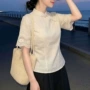 夏季显瘦短袖蕾丝衬衫