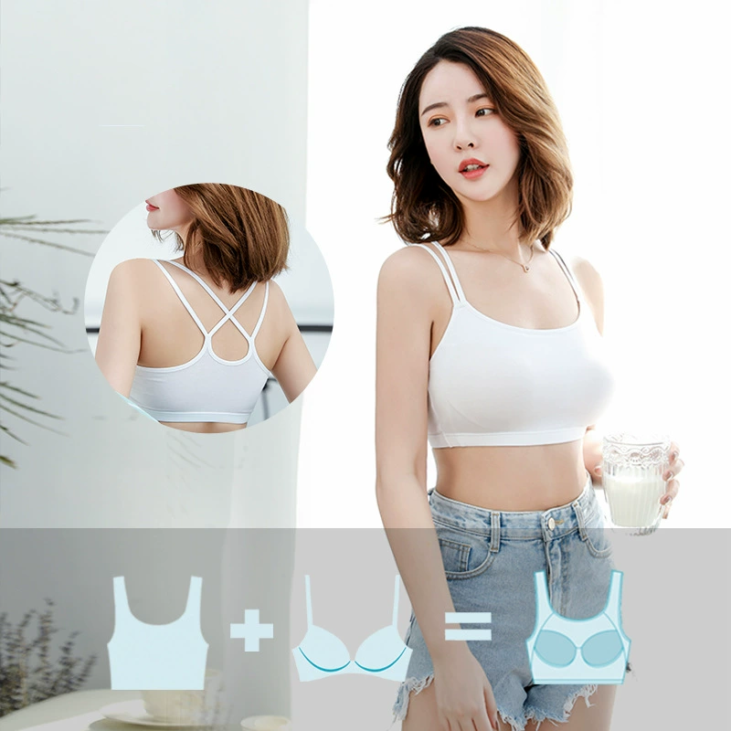 Красивое нижнее белье с защитой от бега и легкой трубкой на спине с нагрудной подкладкой, встроенный бюстгальтер, танцевальный костюм без оправы, слинг для йоги