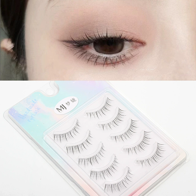 False Eyelashes Short-Long Style, Transparent Invisible Band, Lightweight Natural Look