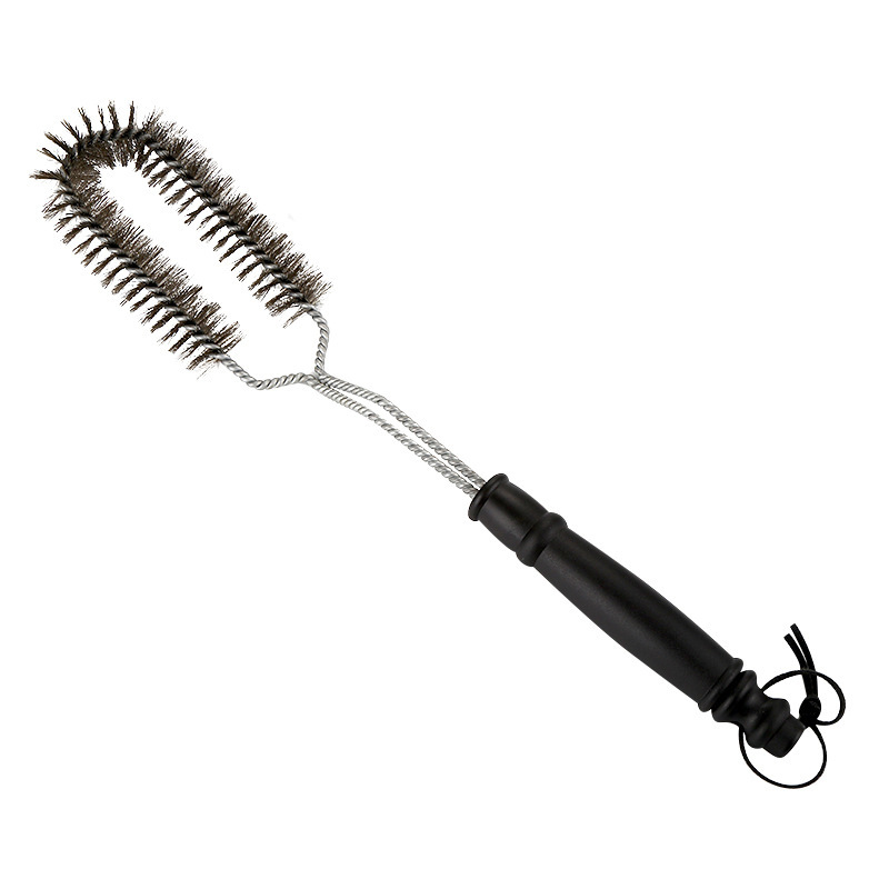 直销o型201不锈钢钢丝pp短柄15寸卷毛刷镀锌铁线烤炉清洁刷