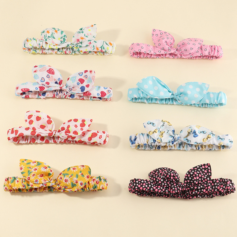 Cute Polka Dots Heart Print Bow Children's Hairband Wholesale Nihaojewelry display picture 3