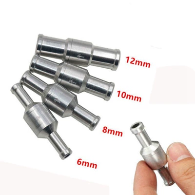 Mini Aluminum Alloy Fuel Pipe One-Way Check Valve Car Boat Oil Pipe Quick-Connect Anti-Backflow Valve Fuel Pump Check Valve (Digər kuzov və aksesuarlar)