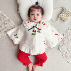 Idea Baby Autumn/Winter New Style Cape Coat for Girls, Small Children, Outerwear, Fleece Lined, Thick and Warm Top, Item Number 2958