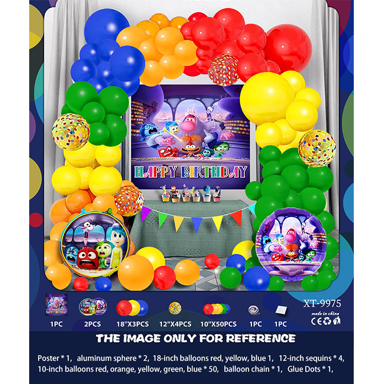 Fiesta de cumpleaños redonda escena diseño decorativo globo traje de juguete para niños globo de aluminio letras y números
