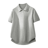 ZF8107-3D男夏季老钱风简约休闲OLO衫松弛感高智针织短袖T恤，男装针织衫/毛衣，星座614